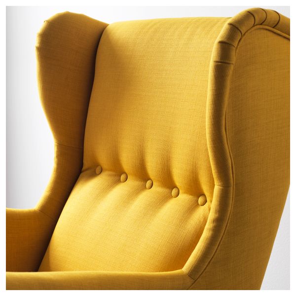 Кресло с подголовником СТРАНДМОН, Шифтебу желтый - фото 4
