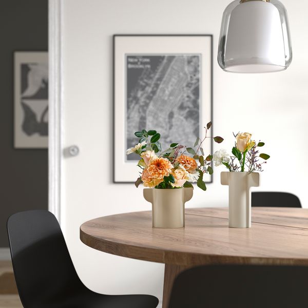 Набор ваз, 2 штуки, светло-бежевый, серо-бежевый IKEA PELARRÖNN 405.379.90 - фото 3