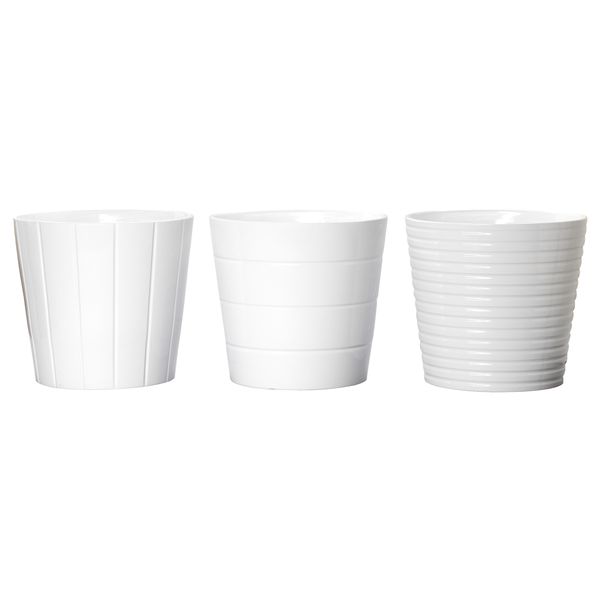 Кашпо КАРДЕМУММА, белый, различные орнаменты (32 см) - фото 1