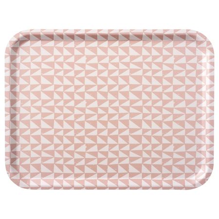 Поднос, белый/розовый 43x33 см IKEA LURVIG ЛУРВИГ 104.844.79