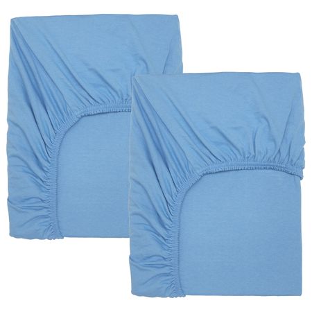 Простыня натяжная для кроватки, голубой 60x120 см IKEA LEN ЛЕН 204.870.81