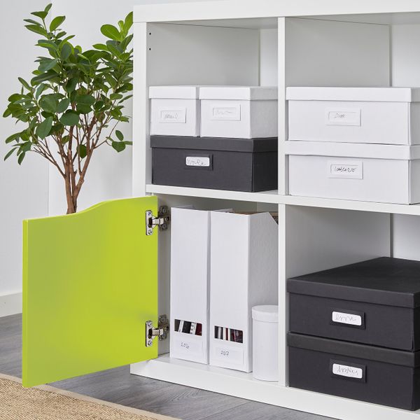 Вставка с дверцей, светло-зеленый 33x33 см IKEA KALLAX КАЛЛАКС 403.796.55 - схема-чертеж с размерами