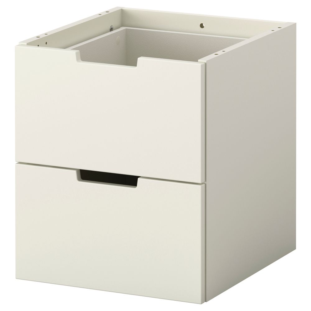 Модульный комод с 2 ящиками НОРДЛИ, белый - схема-чертеж с размерами