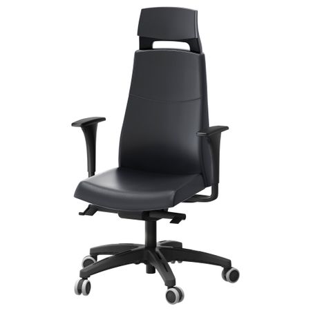 Рабочее кресло с подголовник, подлокотник ВОЛЬМАР, Мьюк черный