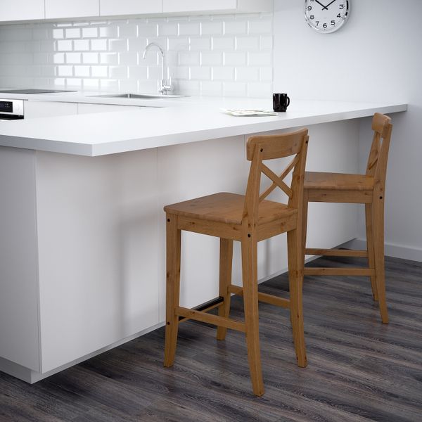 Стул барный, морилка, антик 63 см IKEA INGOLF ИНГОЛЬФ 703.605.03 - фото 2