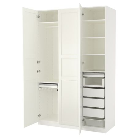 Гардероб, белый, Тисседаль белый, 150x60x236 см IKEA ПАКС 492.649.66
