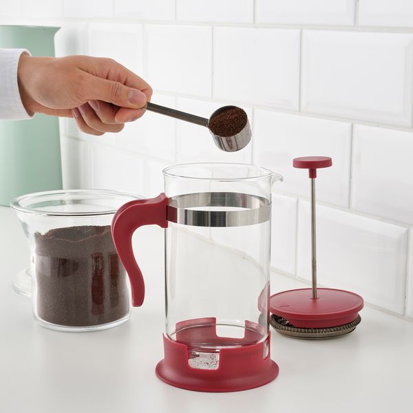 Кофе-пресс, заварочный чайник, стекло/красный 1 л IKEA UPPHETTA УПХЕТТА 204.737.48 - фото 3