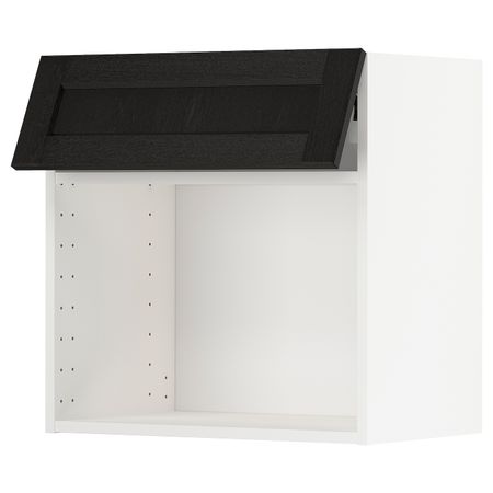 Навесной шкаф для СВЧ-печи, белый/Лерхюттан черная морилка 60x60 см IKEA METOD МЕТОД 793.917.17