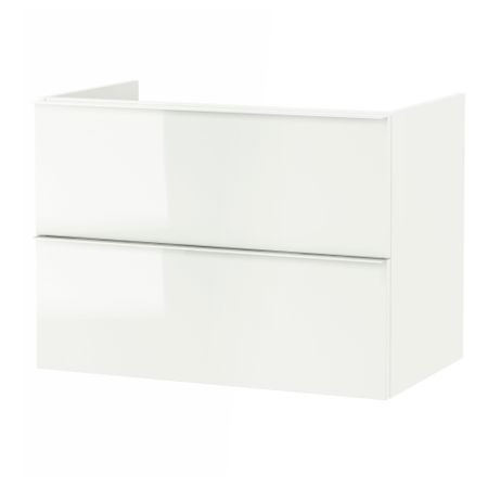 Шкаф для раковины с 2 ящиками, глянцевый белый, 80x47x58 см IKEA GODMORGON ГОДМОРГОН 301.809.95