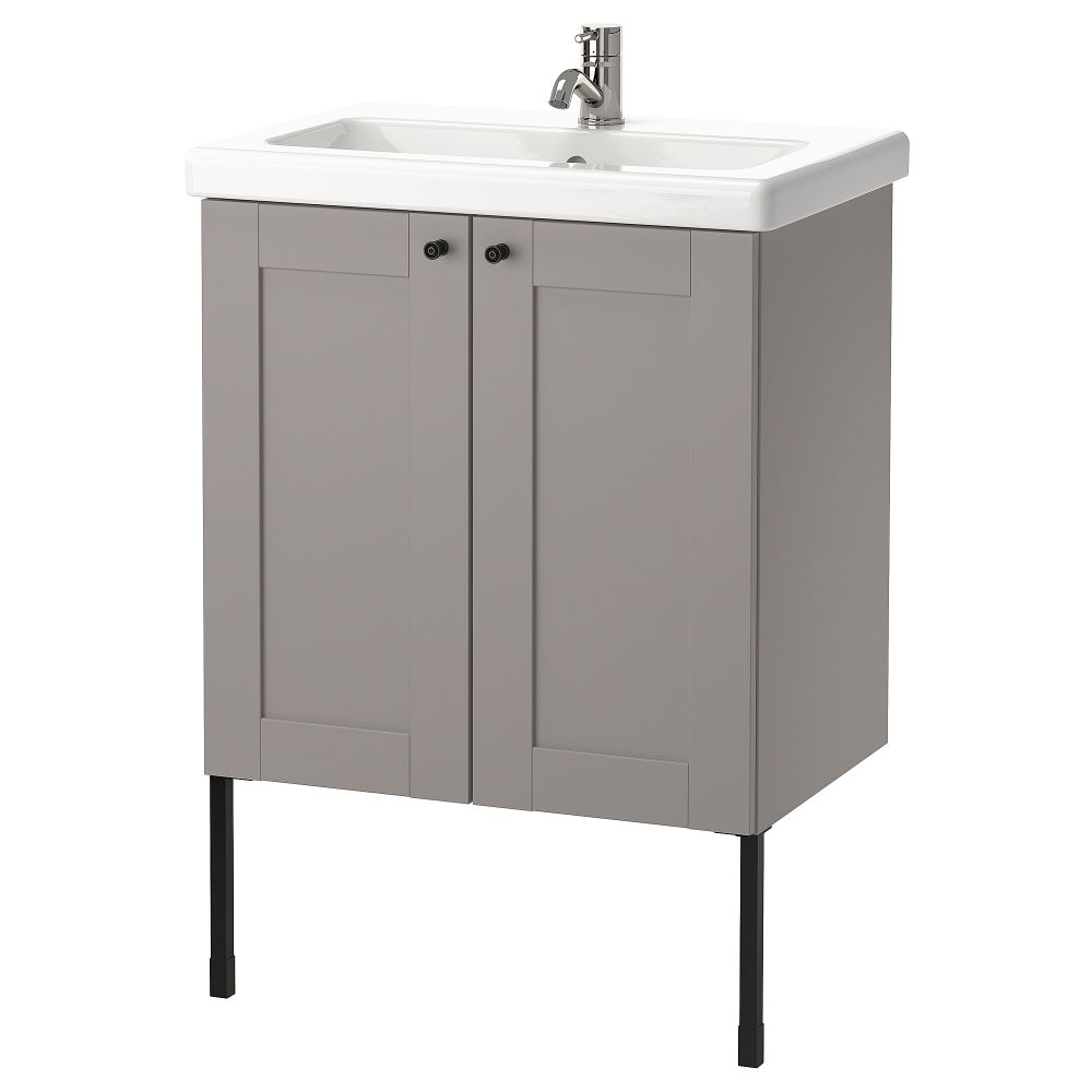 Шкаф под раковину с 2-мя дверцами, 64x43x87 cm IKEA TVÄLLEN ЛЕН ТВЭЛЛЕН, BEGIVENHET БЕГИВЕНХЕТ 494.800.60 - фото 1