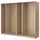 PAX 4 каркаса гардеробов - беленый дуб 250x58x236 см