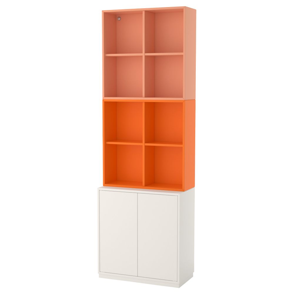 Комбинация шкафов с цоколем ЭКЕТ, белый/оранжевый, светло-оранжевый (70x35x213 см) - фото 1
