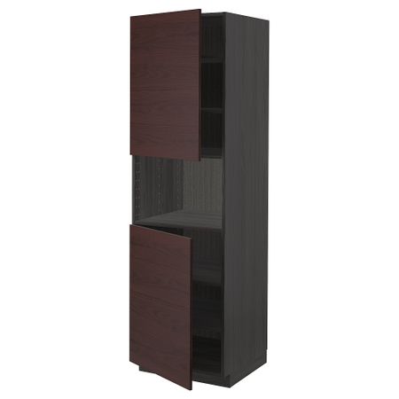 Высокий шкаф для СВЧ, 2 дверцы, полки, 60x60x200 cm IKEA METOD МЕТОД 894.551.53