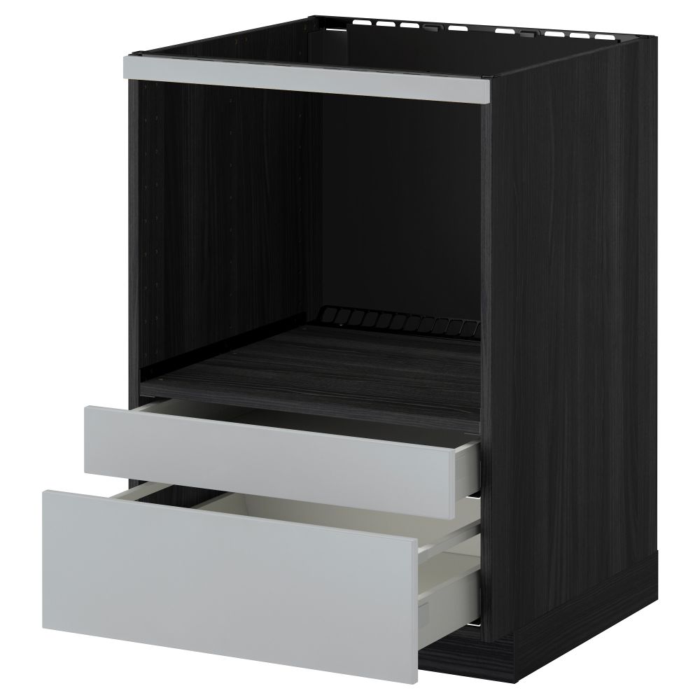 Напольный шкаф для комбинирования СВЧ, ящики МЕТОД / МАКСИМЕРА, черный, Веддинге серый (60x60 см) - схема-чертеж с размерами
