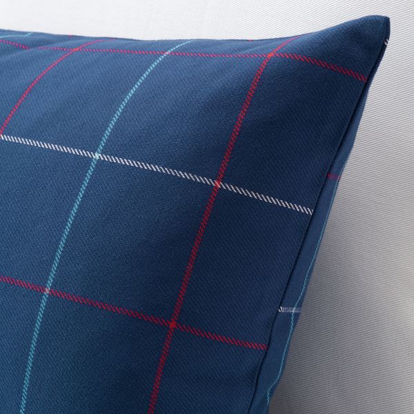 Подушка, синий/разноцветный клетка 40x65 см IKEA HÄSSLEBRODD ХЭССЛЕБРОДД 604.474.32 - фото 2
