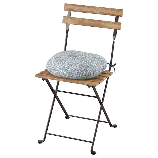 Садовый стул, складной черный, серо-кориченевая морилка/клёсан синий IKEA TÄRNÖ 694.352.03 - фото 2