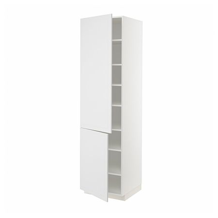 Высокий шкаф с полками, 2 дверцы, белый/Стенсунд белый 60x60x220 см IKEA METOD МЕТОД 394.098.18