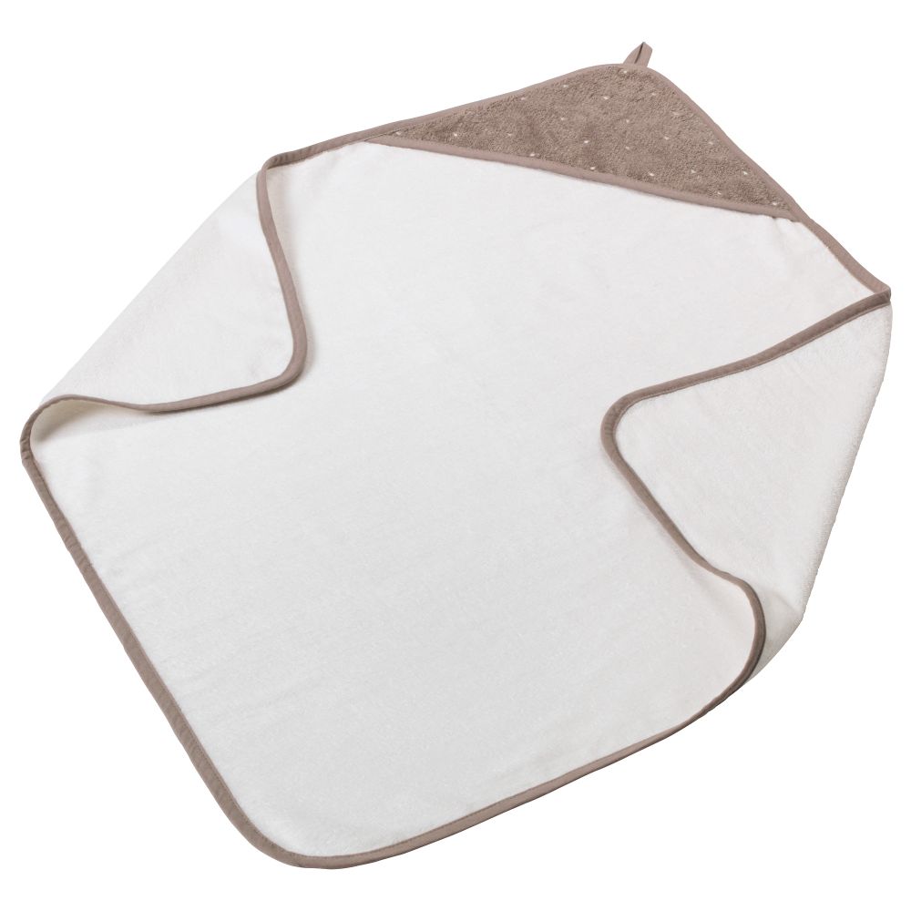 Полотенце с капюшоном ОЛЬСКАД, белый, бежевый (80x80 см) - фото 1