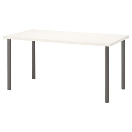 Стол ЛИННМОН / АЛЬВАРЭТ, белый, серый (150x75 см)