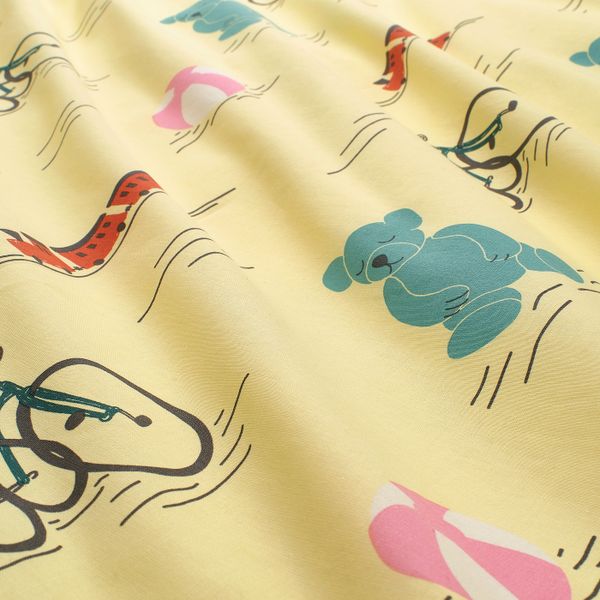 Пододеяльник и наволочка, игрушки желтый 150x200/50x70 см IKEA KÄPPHÄST КЭППХЭСТ 204.557.30 - фото 4