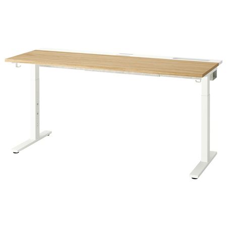 MITTZON Письменный стол - дубовый шпон/белый 160x60 см
