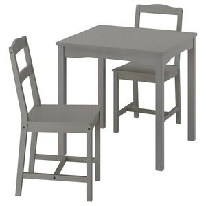 HAUGA / HAUGA Стол и 2 стула - серый/серый 74x74 см