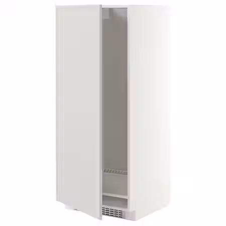 METOD Высокий шкаф д/холодильн/морозильн - белый/Aspudden светло-серый 60x60x140 см