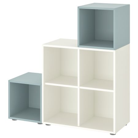 Комбинация шкафов с ножками, белый, серо-синий светлый, 105x35x107 см IKEA EKET ЭКЕТ 995.217.46