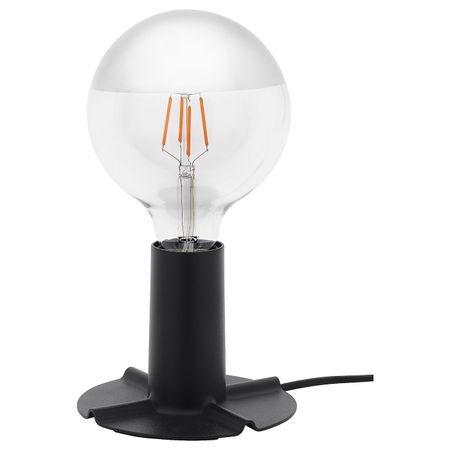 Настольная лампа с лампочкой, шаровидный зеркальный верх, серебристый/темно-серый 370 Люмен 125 мм IKEA СИЛЛЬБУ / СКАЛЛЬРАН