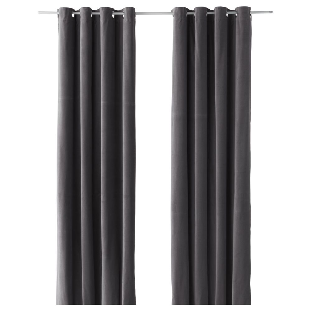 Гардины, 1 пара САНЕЛА, серый (140x300 см) - фото 1