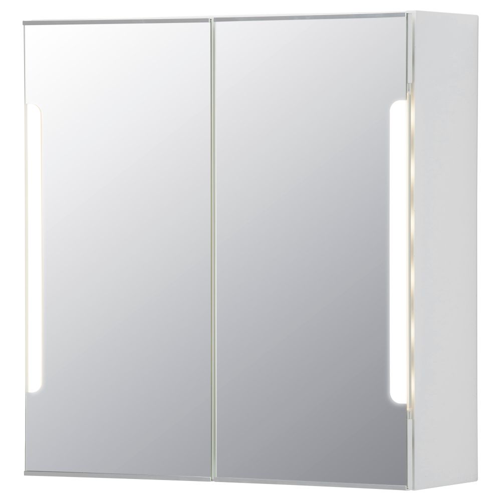 Зеркальный шкафчик, 2 дверцы, подсветка СТОРЙОРМ, белый - фото 1