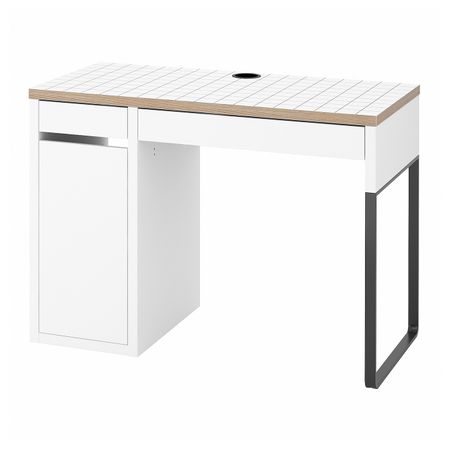 Письменный стол, белый/антрацит 105x50 см IKEA MICKE МИККЕ 704.898.41