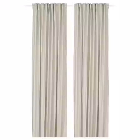 GINSTMOTT ГИНСТМОТТ Гардины, 2 шт. - бежевый/с лентой 145x300 см