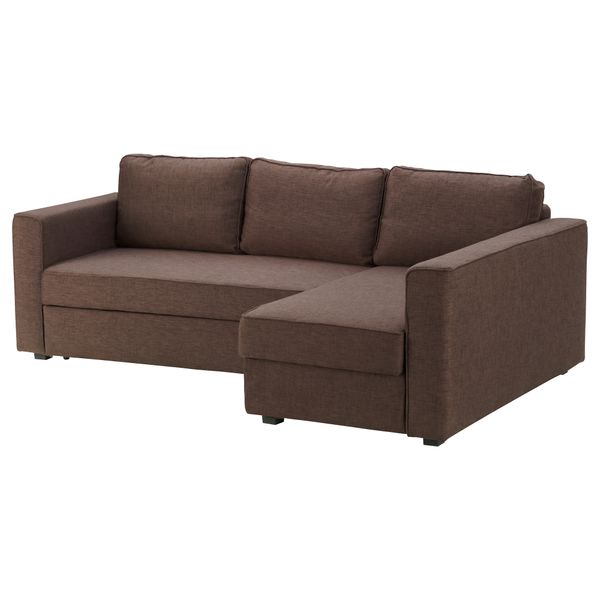 Угловой диван-кровать с отделением для хранения МОНСТАД, Семла коричневый - фото 1