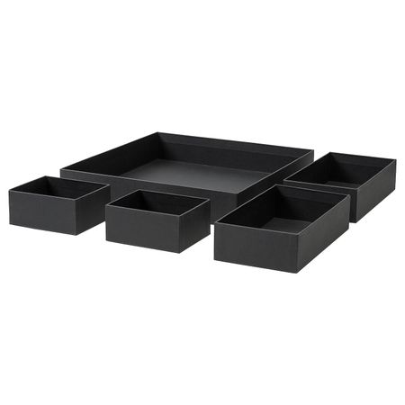 Набор коробок, 5 шт., черный IKEA GRÅSIDAN ГРОСИДАН 304.339.31