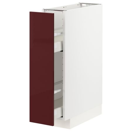 Напольный шкаф, выдвижной внутри элементы, 20x60 cm IKEA METOD МЕТОД, MAXIMERA МАКСИМЕРА 393.274.22