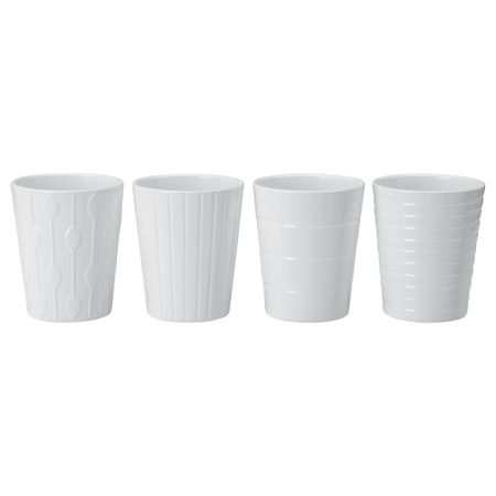 Кашпо КАРДЕМУММА, белый, различные орнаменты (12x16 см)