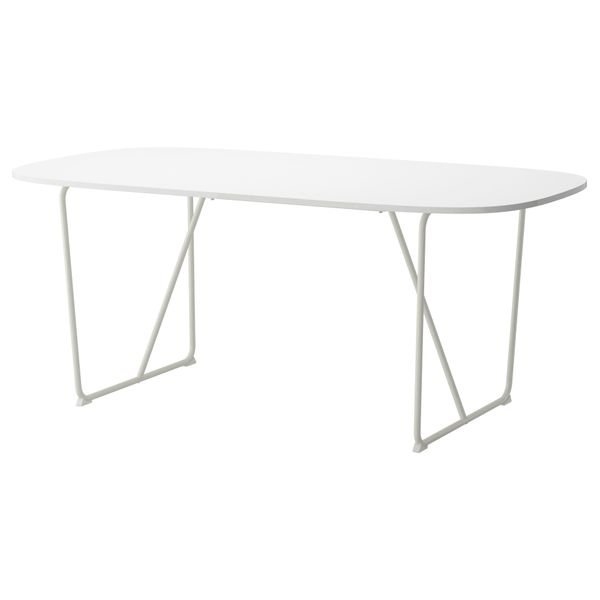 Стол ОППЕБЮ, белый, Бэккарид глянцевый белый (185x90 см) - фото 1