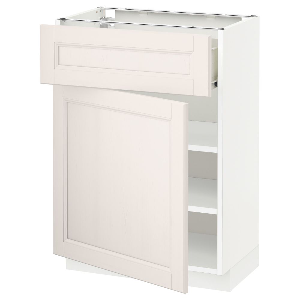 Напольный шкаф с ящиком, дверью МЕТОД / ФОРВАРА, белый, Лаксарби белый - схема-чертеж с размерами