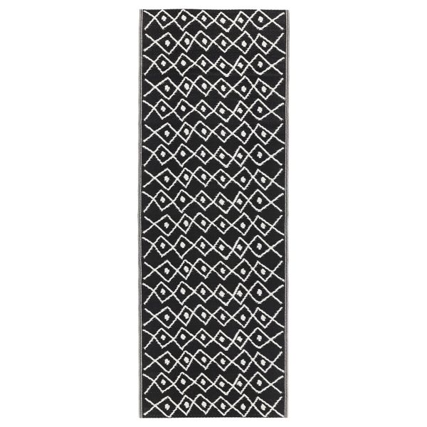 Ковер, безворсовый СОММАР 2017, д/дома/улицы черный, белый (75x200 см) - фото 1