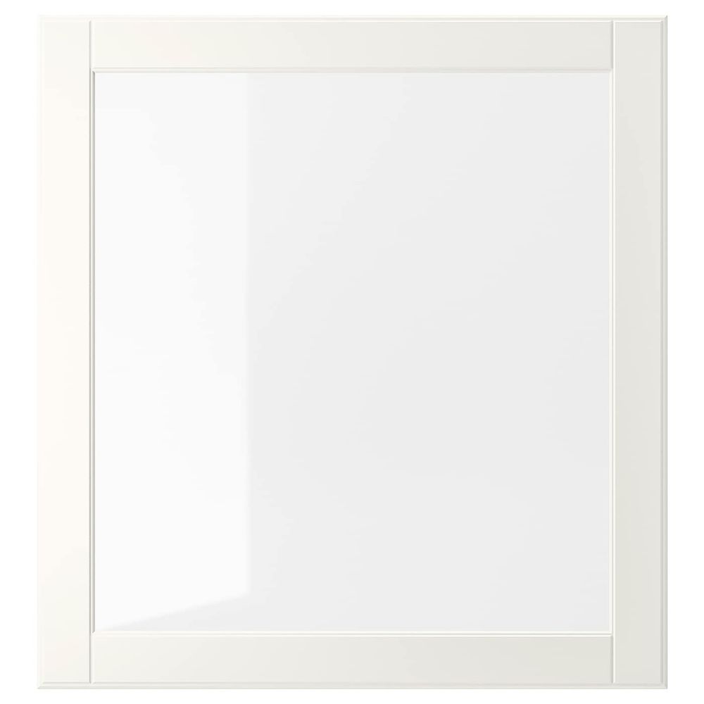 Стеклянная дверь, белый, прозрачное стекло 60x64 см IKEA OSTVIK ОСТВИК 604.728.55 - фото 1