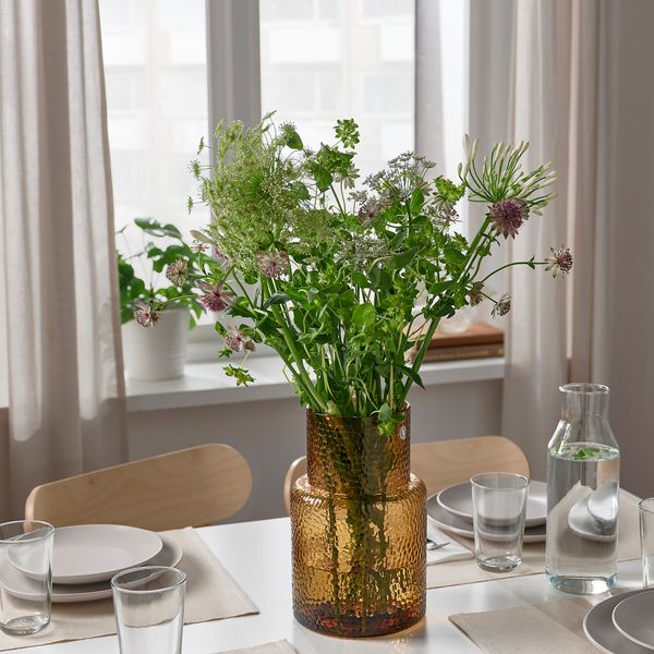 Ваза, с рисунком, коричневый, 26 см IKEA KONSTFULL КОНСТФУЛЛ 805.360.31 - фото 6