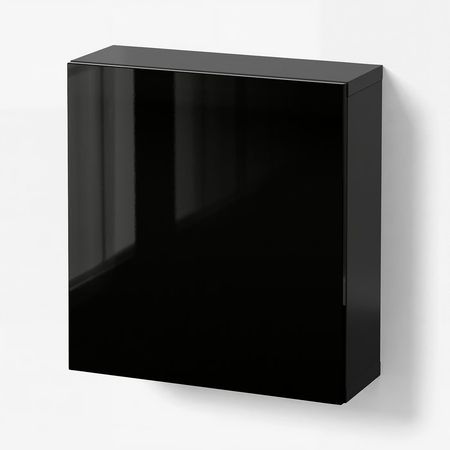BESTÅ Комбинация настенных шкафов - черно-коричневый/Selsviken чёрный 60x22x64 см