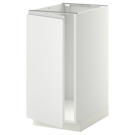 Напольный шкаф для мойки, мусорных контейнер МЕТОД, белый, Нодста белый (40x60 см)