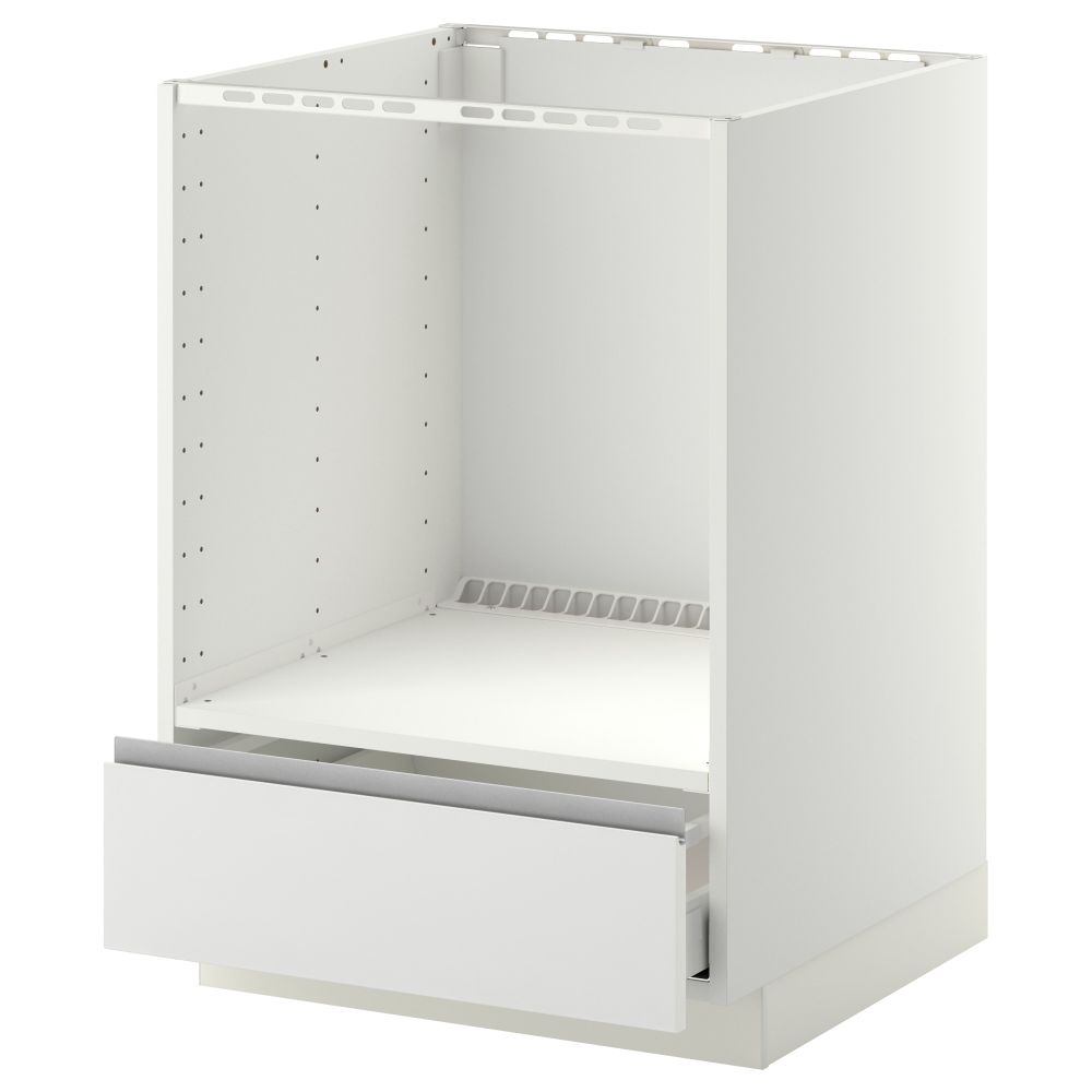 Напольный шкаф для духовки, с ящиком МЕТОД / МАКСИМЕРА, белый, Нодста белый (60x60 см) - схема-чертеж с размерами