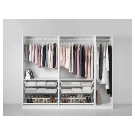 Гардероб, белый, 250x58x201 см IKEA PAX ПАКС 891.284.82
