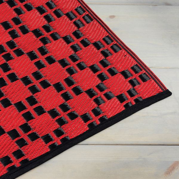 Ковер, безворсовый, красный/черный 75x150 см IKEA SAMMANKOPPLA САММАНКОППЛА 104.743.76 - фото 3