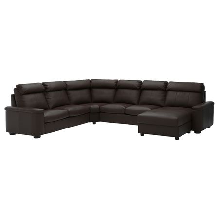 Угловой 6-местный диван, с козеткой/Гранн/Бумстад темно-коричневый IKEA LIDHULT ЛИДГУЛЬТ 392.572.64