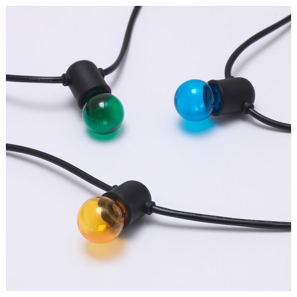 Гирлянда, 12 светодиодов СОЛВИДЕН, с батарейным питанием, для сада разноцветный - схема-чертеж с размерами