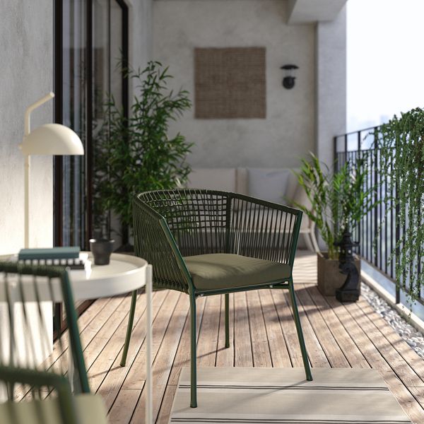 Садовое кресло, темно-зеленый, Frösön, Duvholmen темный бежево-зеленый IKEA SEGERÖN 394.948.40 - фото 3